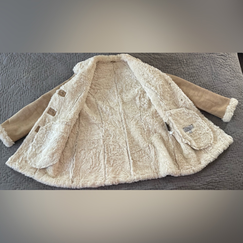 Penny Lane Wilsons Maxima Leather Coat Large Suede Faux Fur Boho Jacket VTG Y2K - Picture 6 of 16